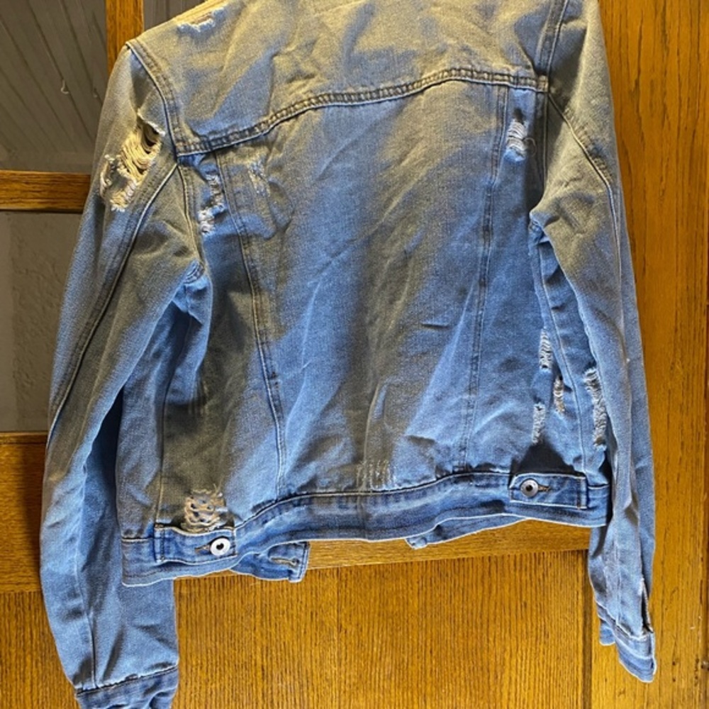 Ci Sono Denim Jacket Sz M Distressed Ripped Light‎ Blue Model DJK53 Womens L - Picture 8 of 10